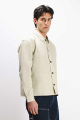OVERSHIRT IN COTONE DOPPIA TASCA FRONTALE BEIGE CHIARO