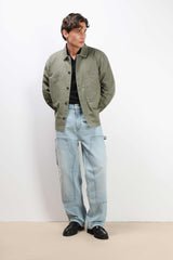 OVERSHIRT IN COTONE DOPPIA TASCA FRONTALE VERDE MILITARE