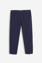 PANTALONE MISTO LINO CON COULISSE BLEU