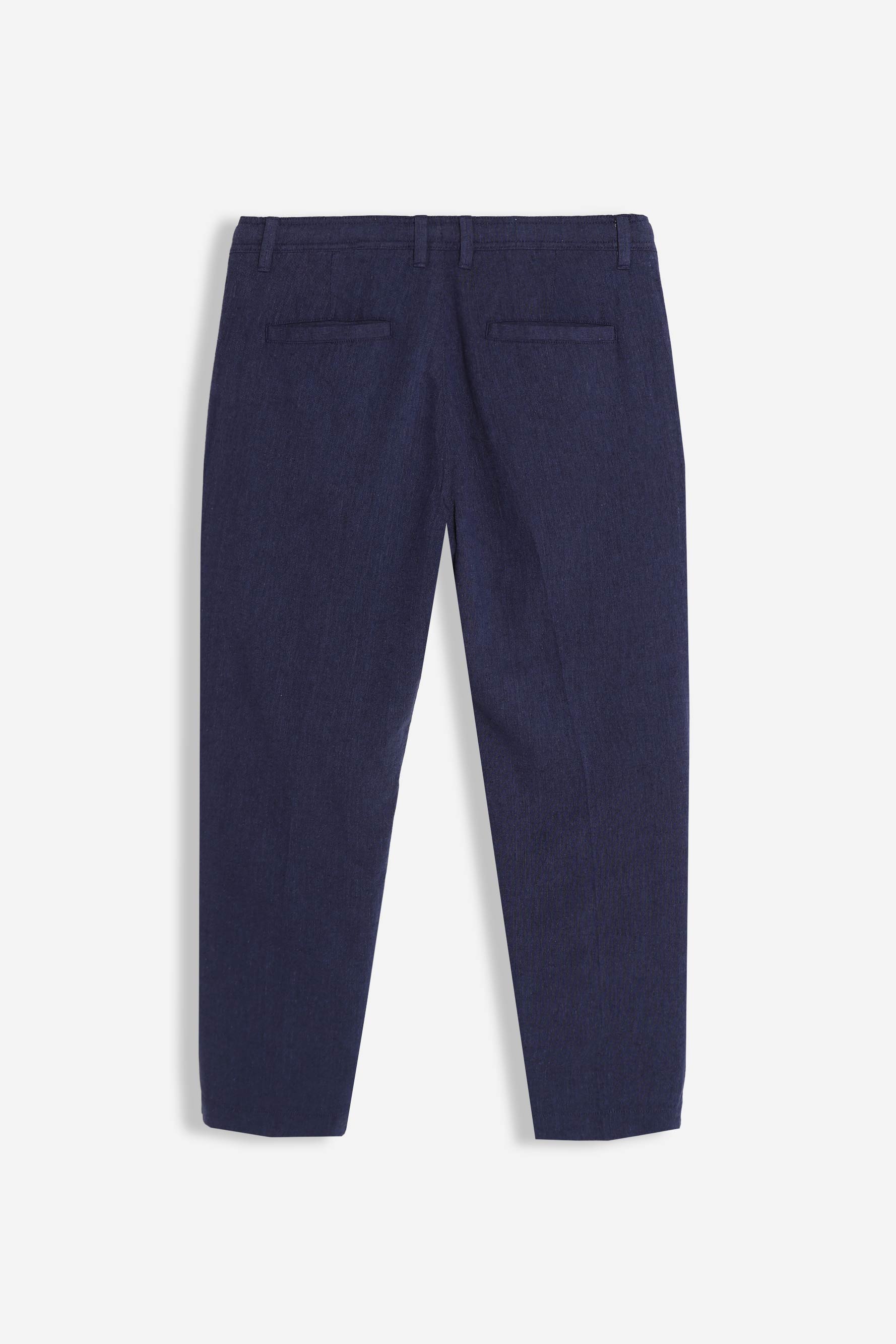 PANTALONE MISTO LINO CON COULISSE BLEU