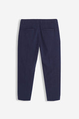 PANTALONE MISTO LINO CON COULISSE BLEU