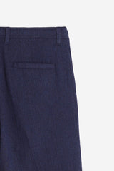 PANTALONE MISTO LINO CON COULISSE BLEU