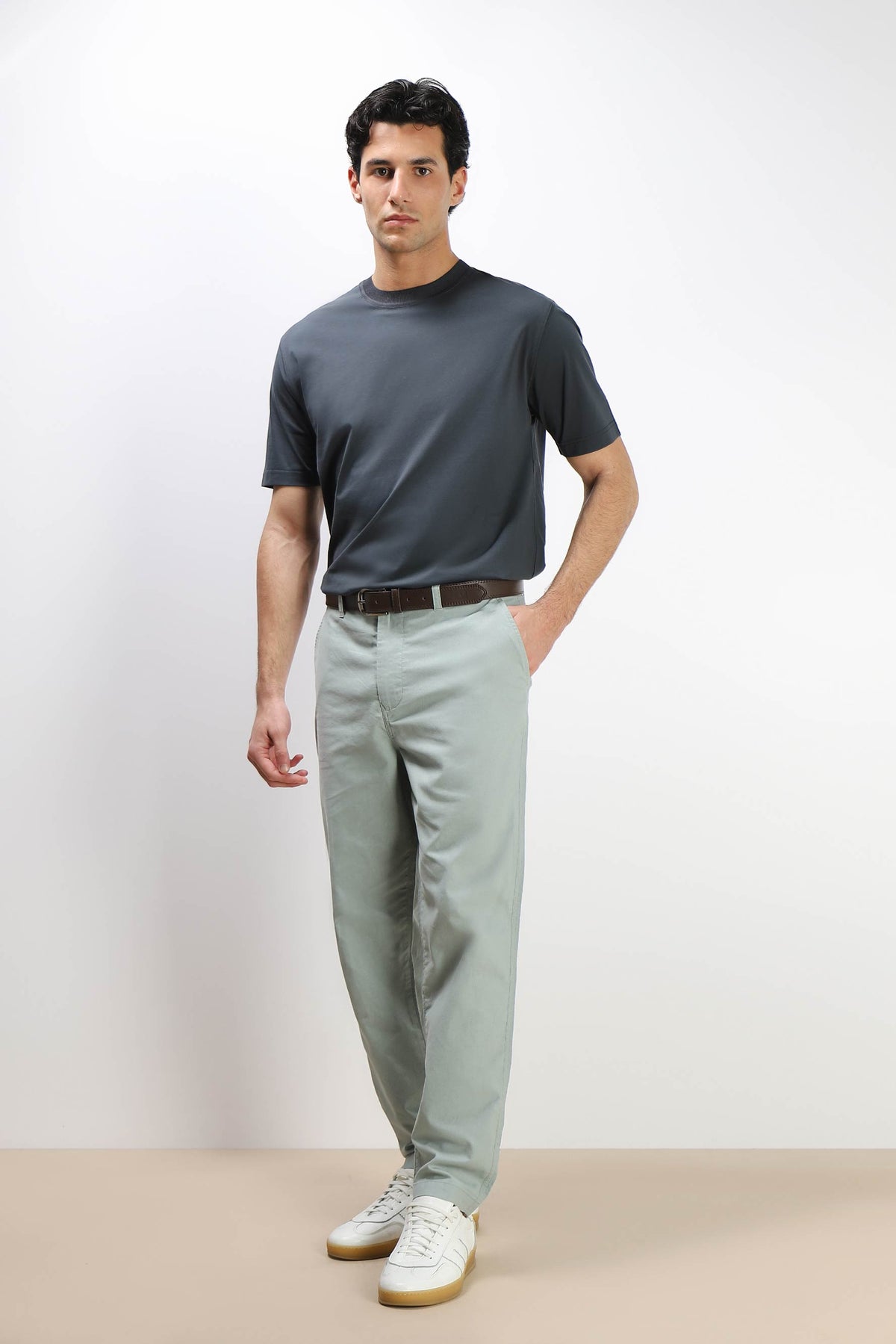 PANTALONE CHINO BASIC COTONE POLVERE