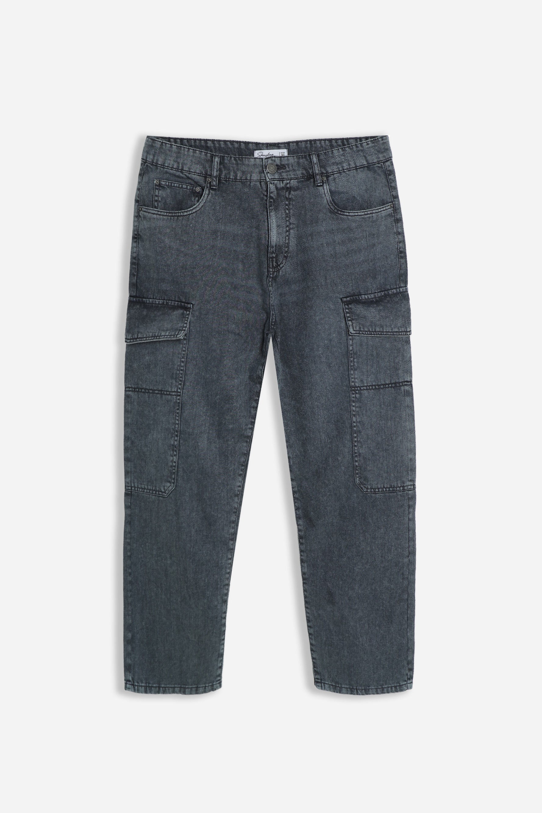 DENIM CARGO BAGGY GRIGIO