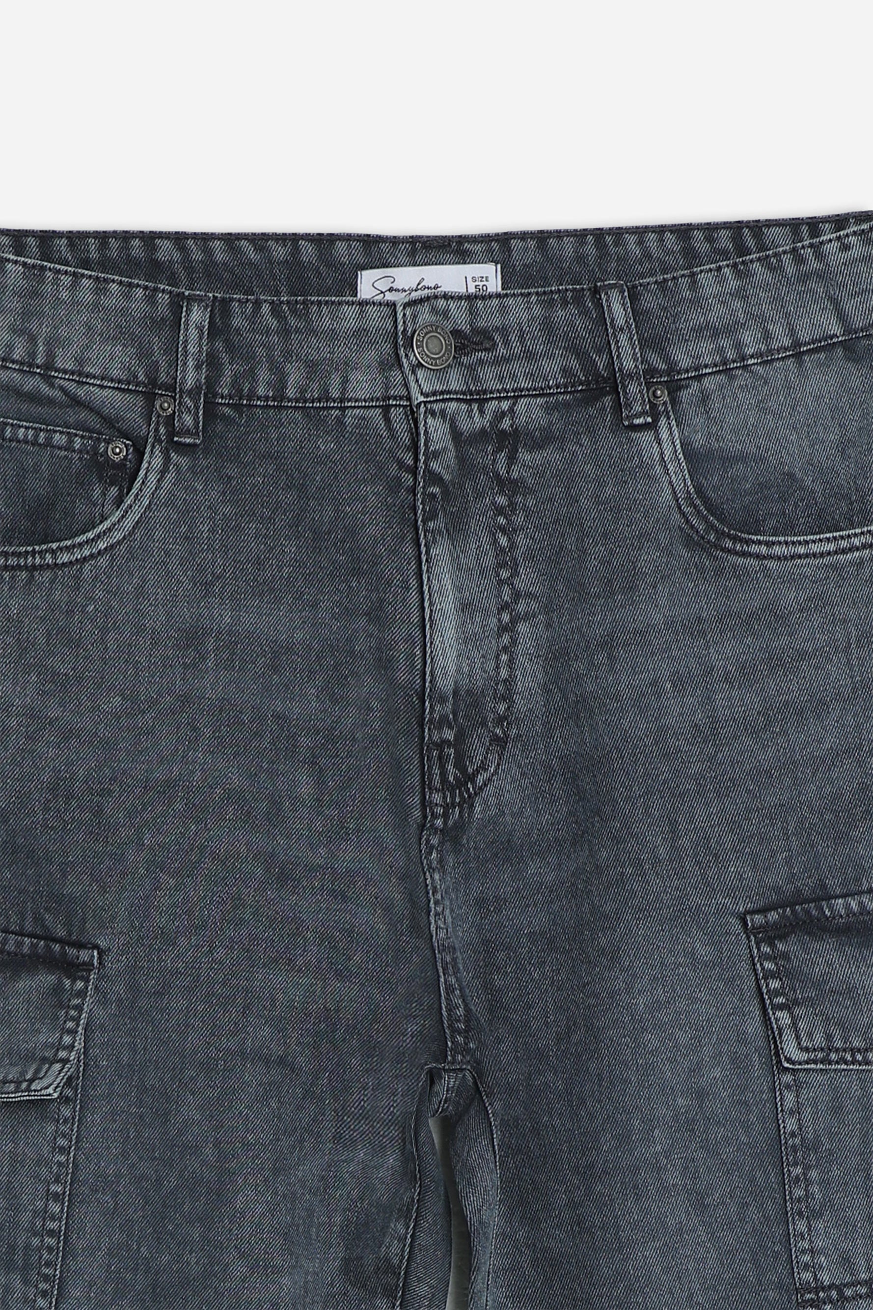 DENIM CARGO BAGGY GRIGIO