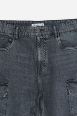 DENIM CARGO BAGGY GRIGIO