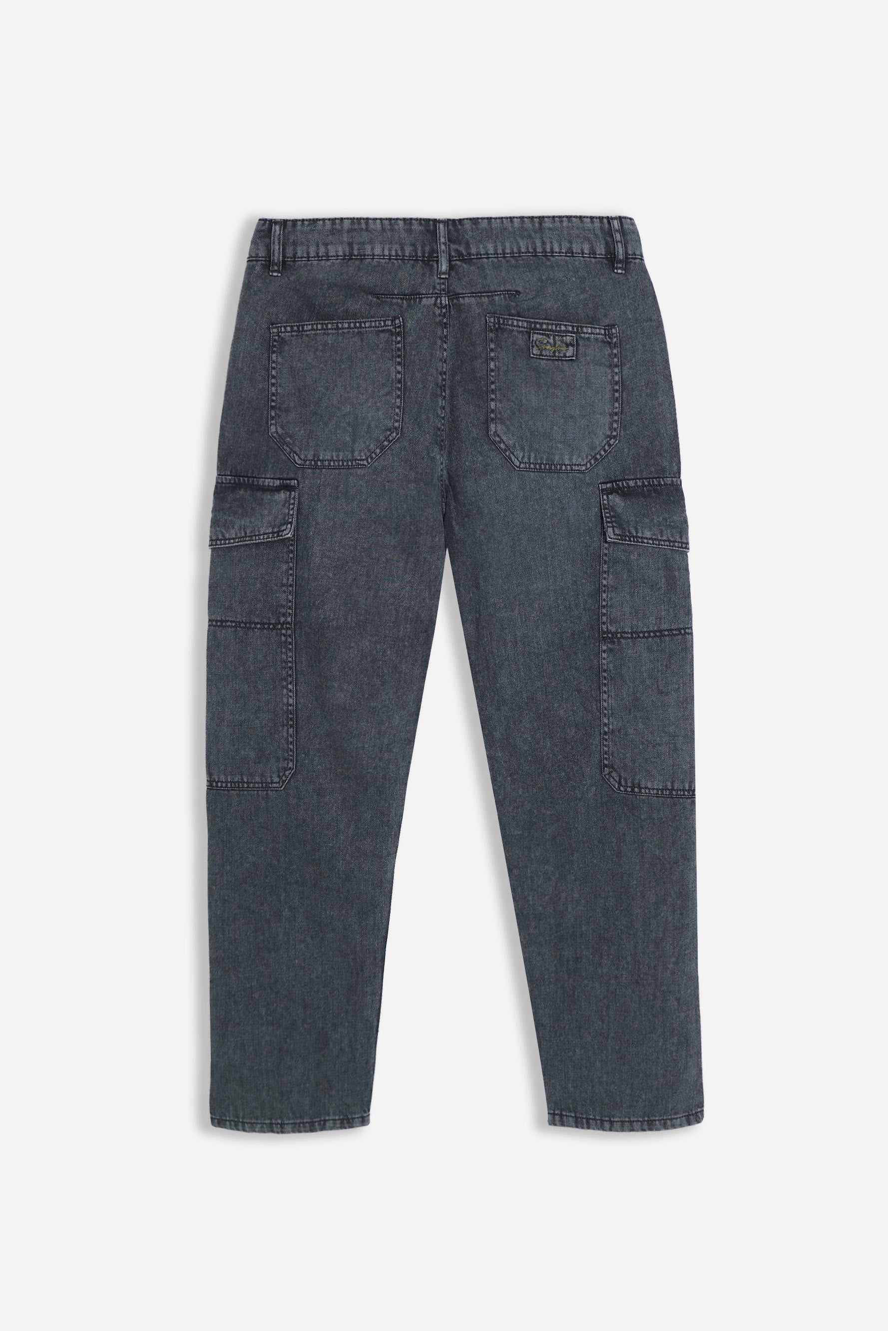 DENIM CARGO BAGGY GRIGIO