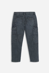 DENIM CARGO BAGGY GRIGIO