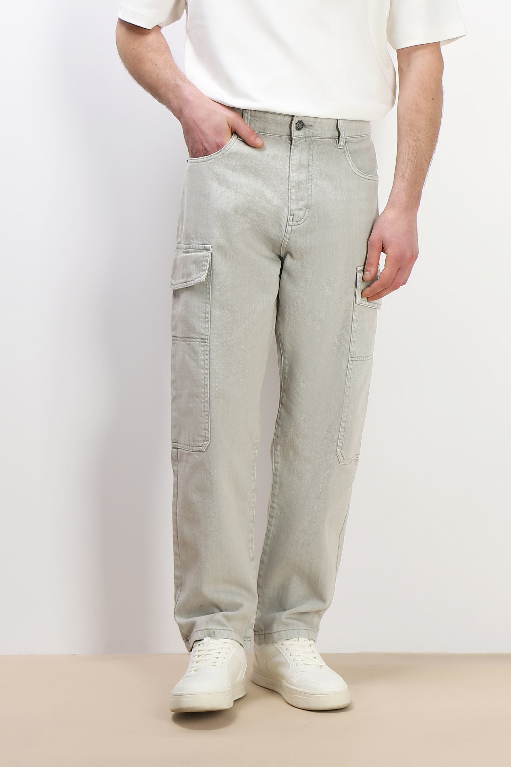DENIM CARGO BAGGY VERDE MUSCHIO