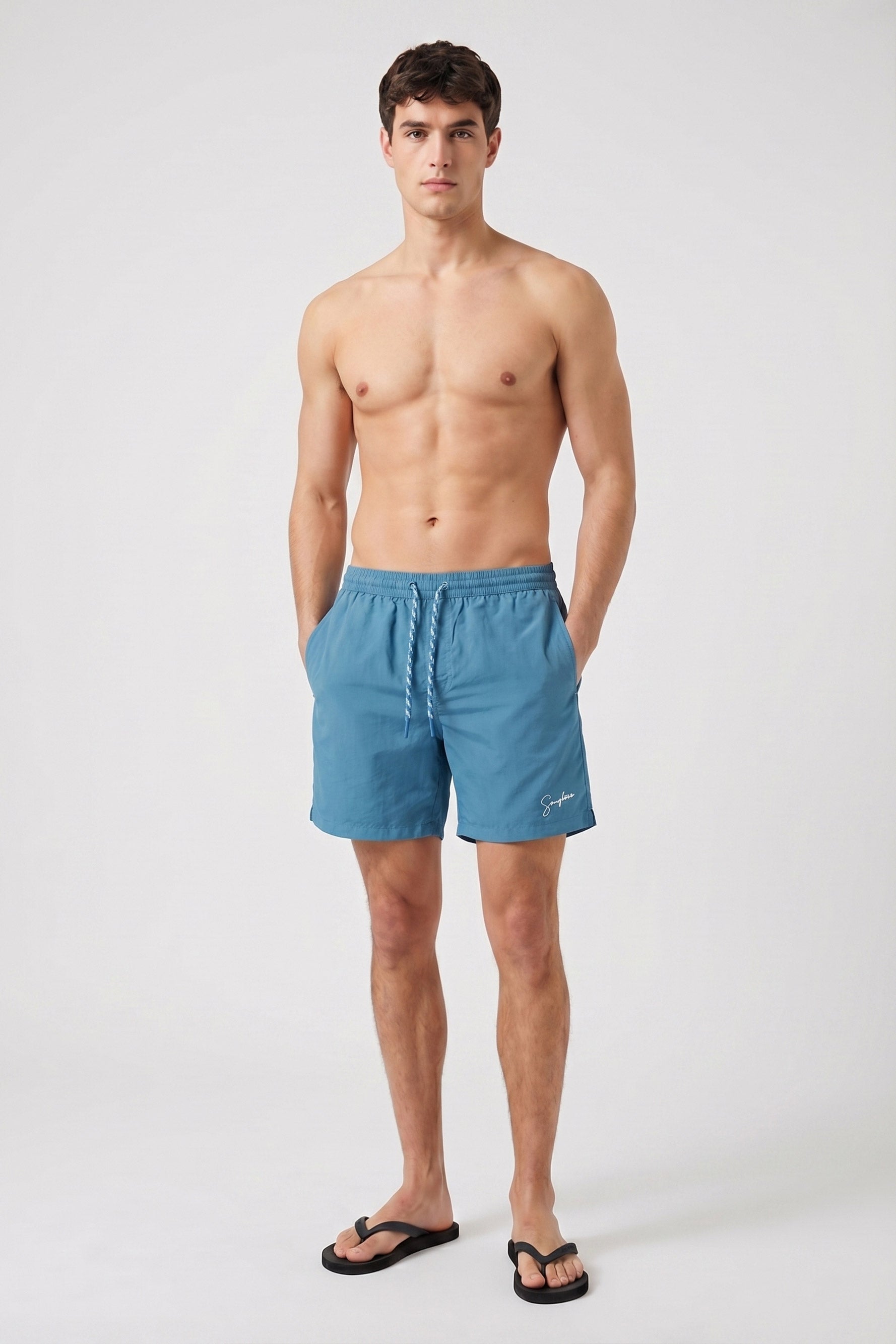 COSTUME BOXER TINTA UNITA AZZURRO