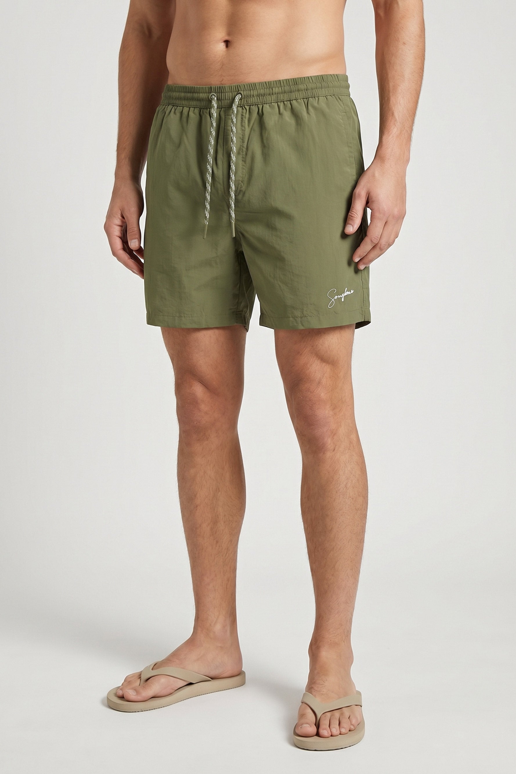 COSTUME BOXER TINTA UNITA VERDE MILITARE
