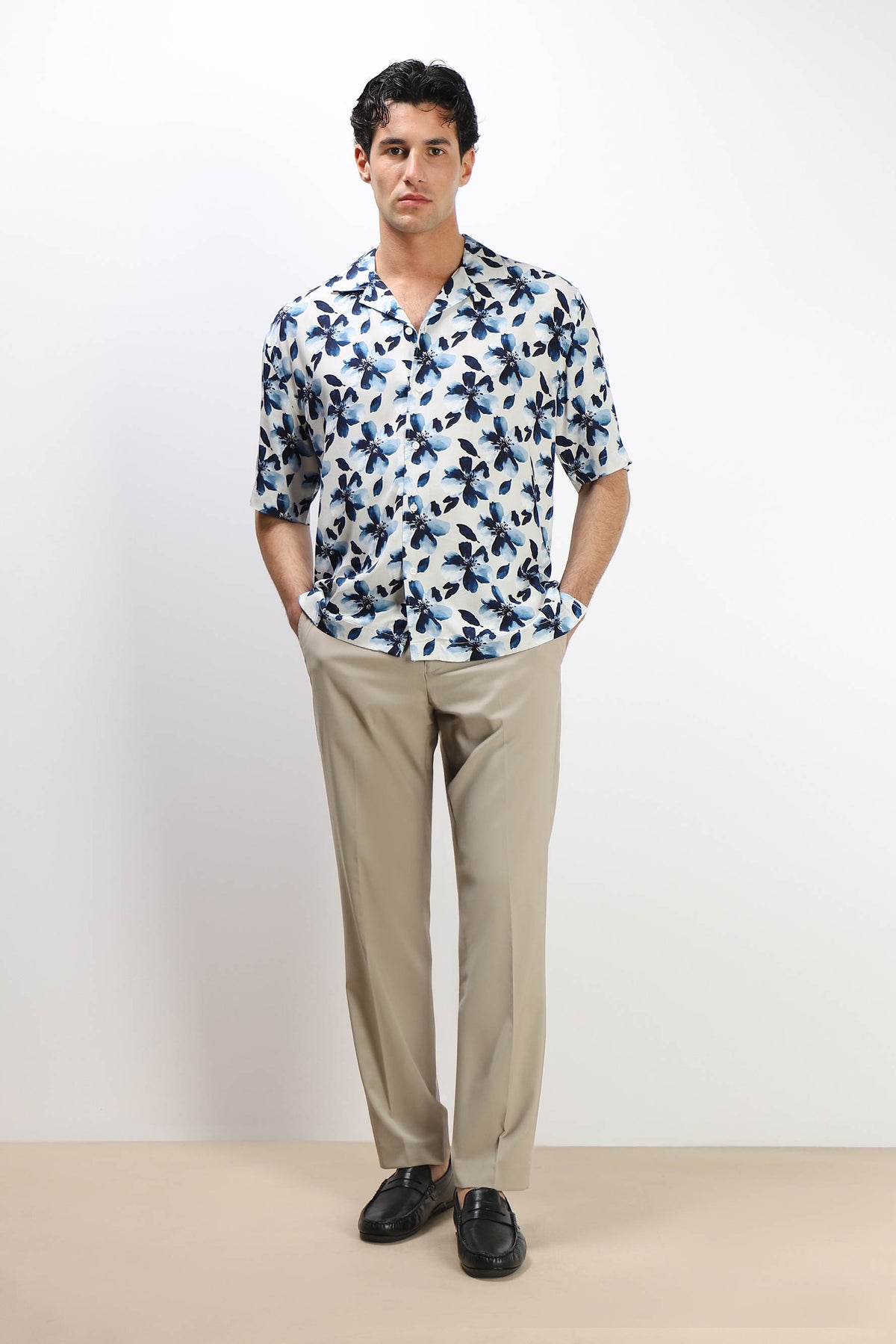CAMICIA  MORBIDA FANTASIA MEZZA MANICA F BLUETTE