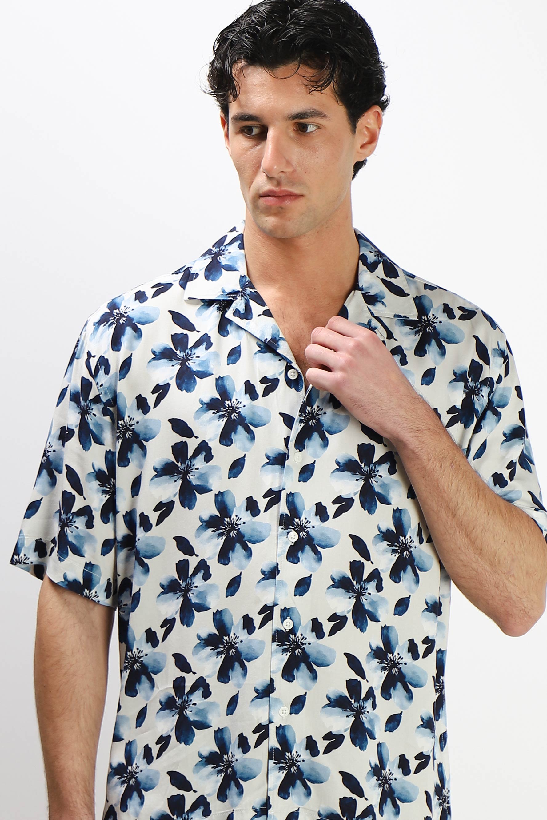 CAMICIA  MORBIDA FANTASIA MEZZA MANICA F BLUETTE