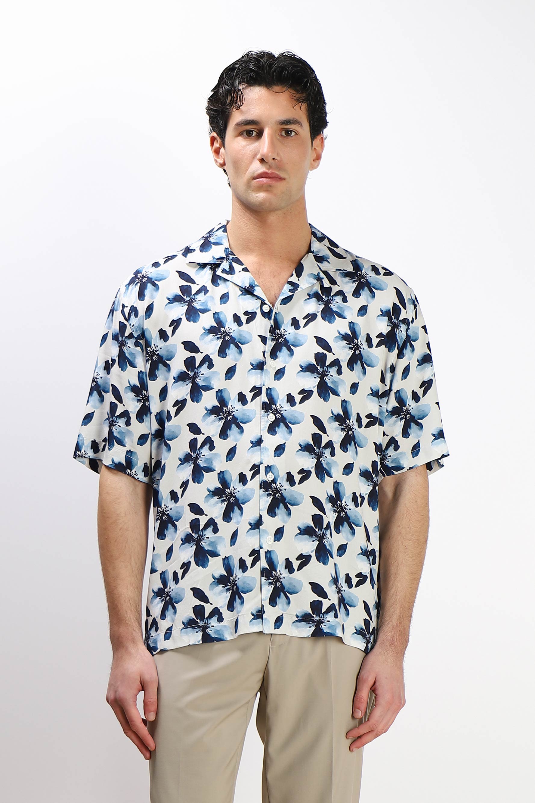 CAMICIA  MORBIDA FANTASIA MEZZA MANICA F BLUETTE