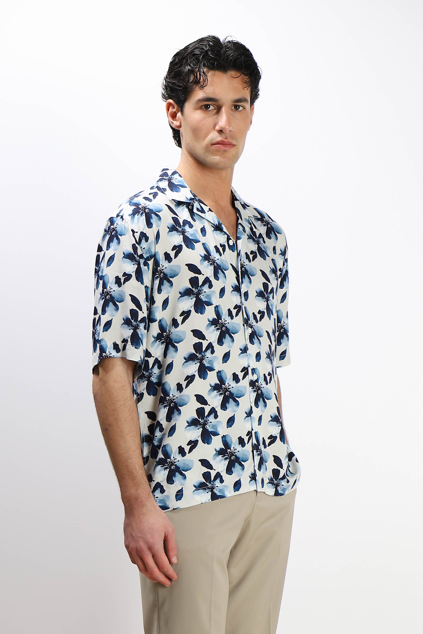 CAMICIA  MORBIDA FANTASIA MEZZA MANICA F BLUETTE