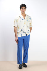 CAMICIA  MORBIDA FANTASIA MEZZA MANICA F PANNA