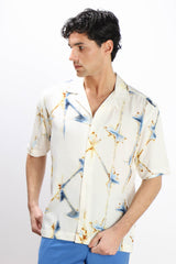 CAMICIA  MORBIDA FANTASIA MEZZA MANICA F PANNA