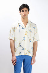 CAMICIA  MORBIDA FANTASIA MEZZA MANICA F PANNA