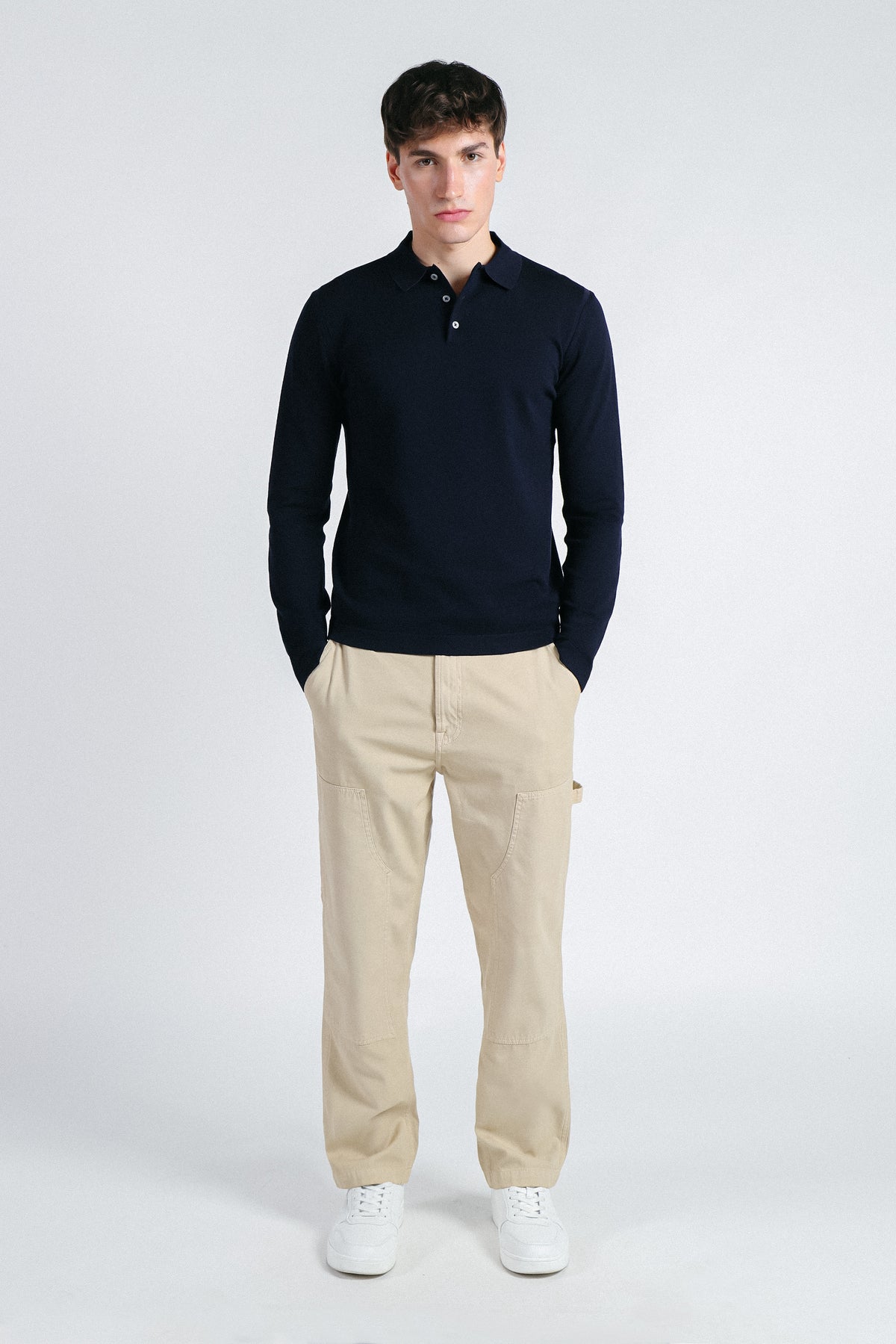 POLO CON BOTTONI BLEU