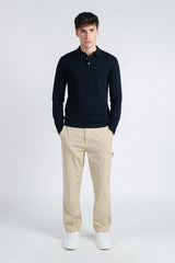 POLO CON BOTTONI BLEU