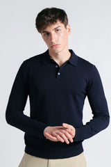POLO CON BOTTONI BLEU