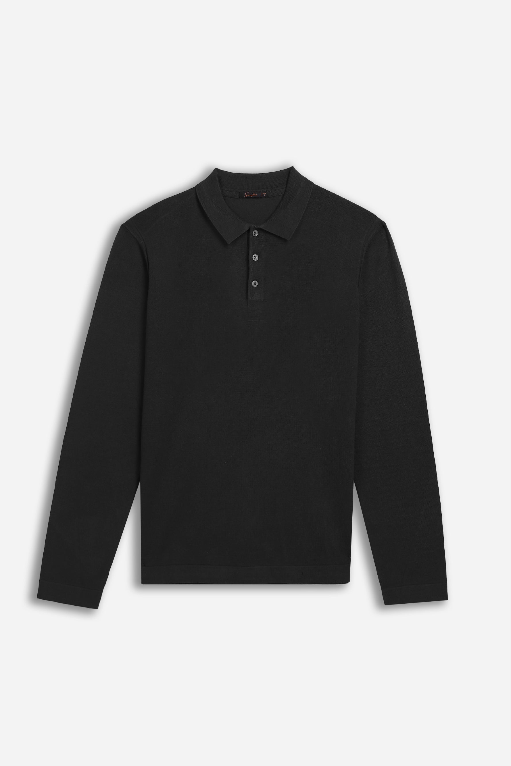 POLO CON BOTTONI NERO