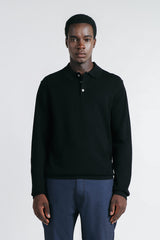 POLO CON BOTTONI NERO