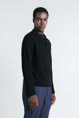 POLO CON BOTTONI NERO