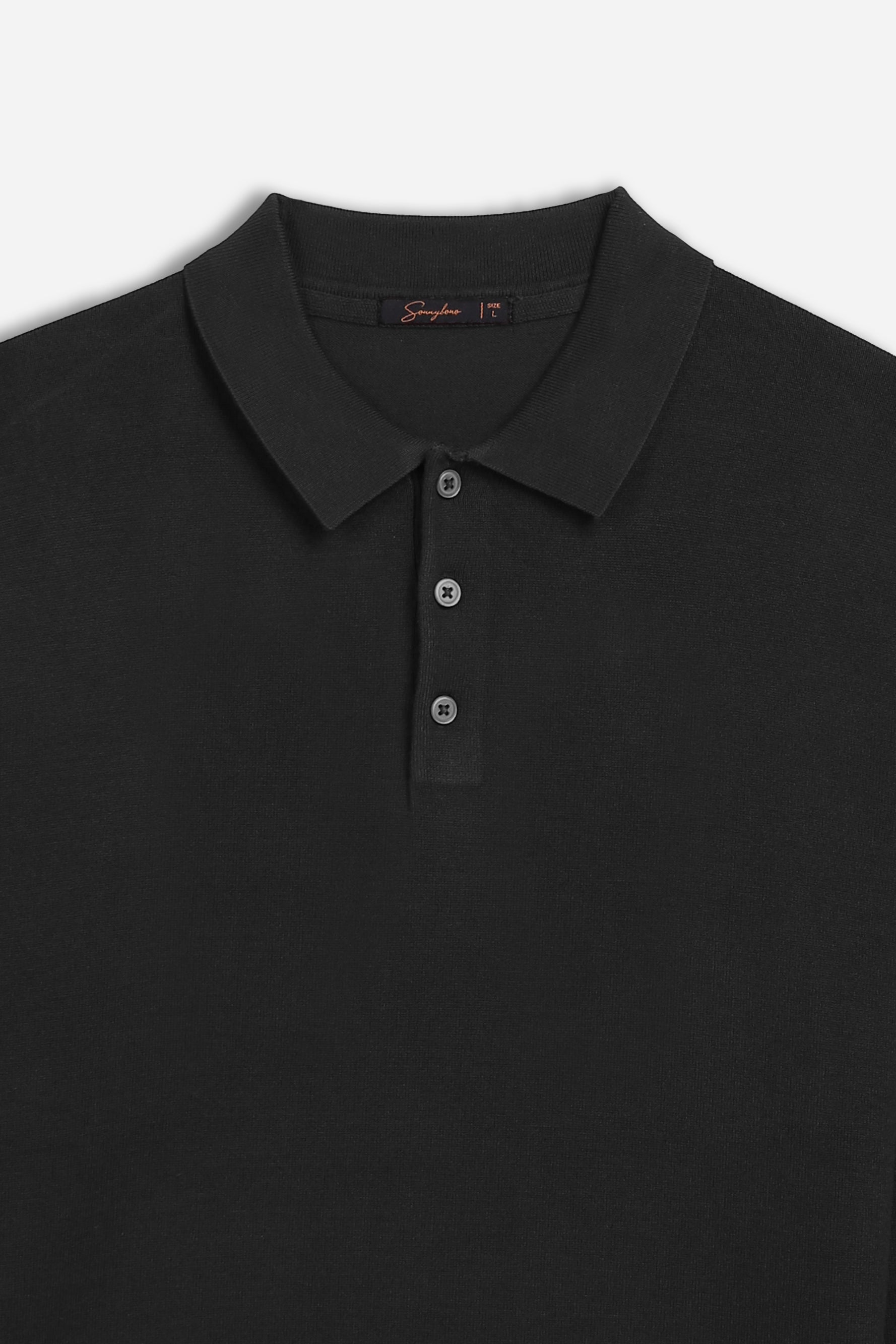 POLO CON BOTTONI NERO