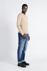 MAGLIA SCOLLO A V BASIC BEIGE