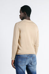MAGLIA SCOLLO A V BASIC BEIGE