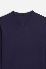 MAGLIA SCOLLO A V BASIC BLEU
