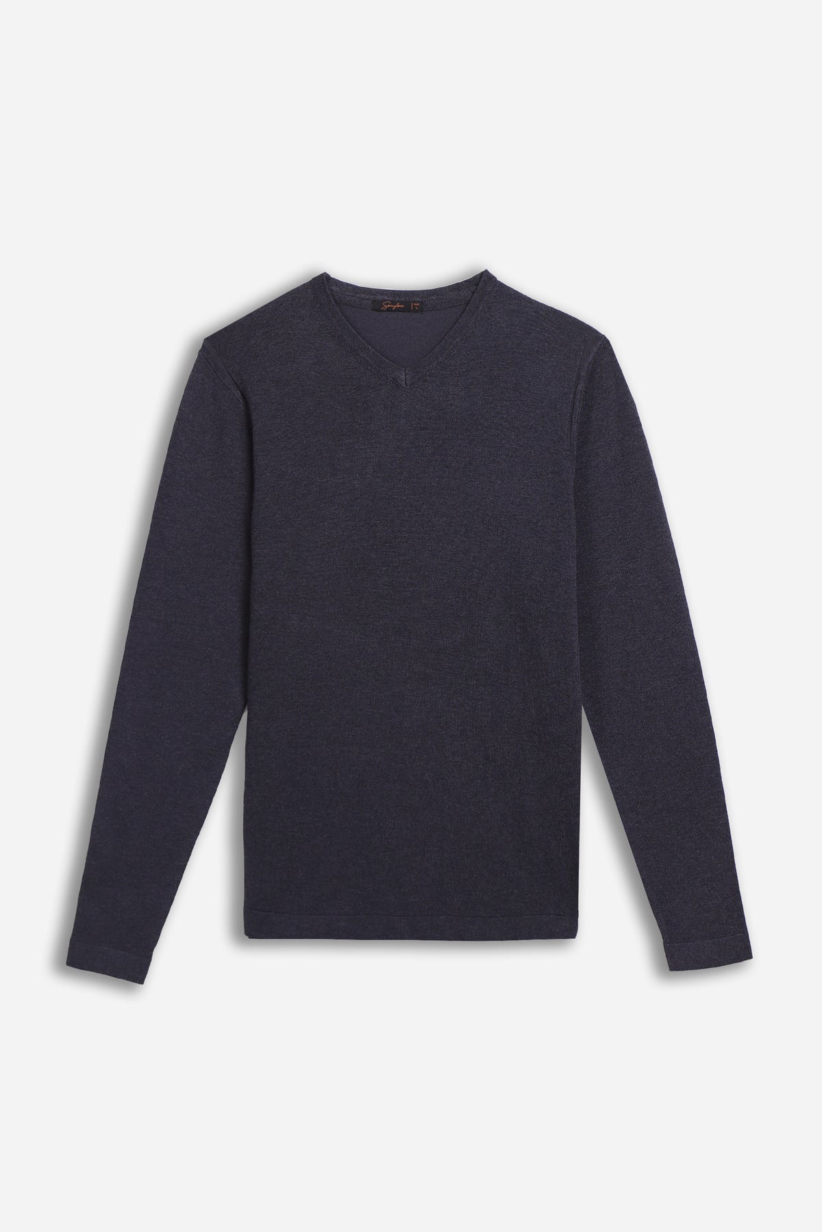 MAGLIA SCOLLO A V BASIC DENIM