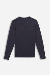 MAGLIA SCOLLO A V BASIC DENIM