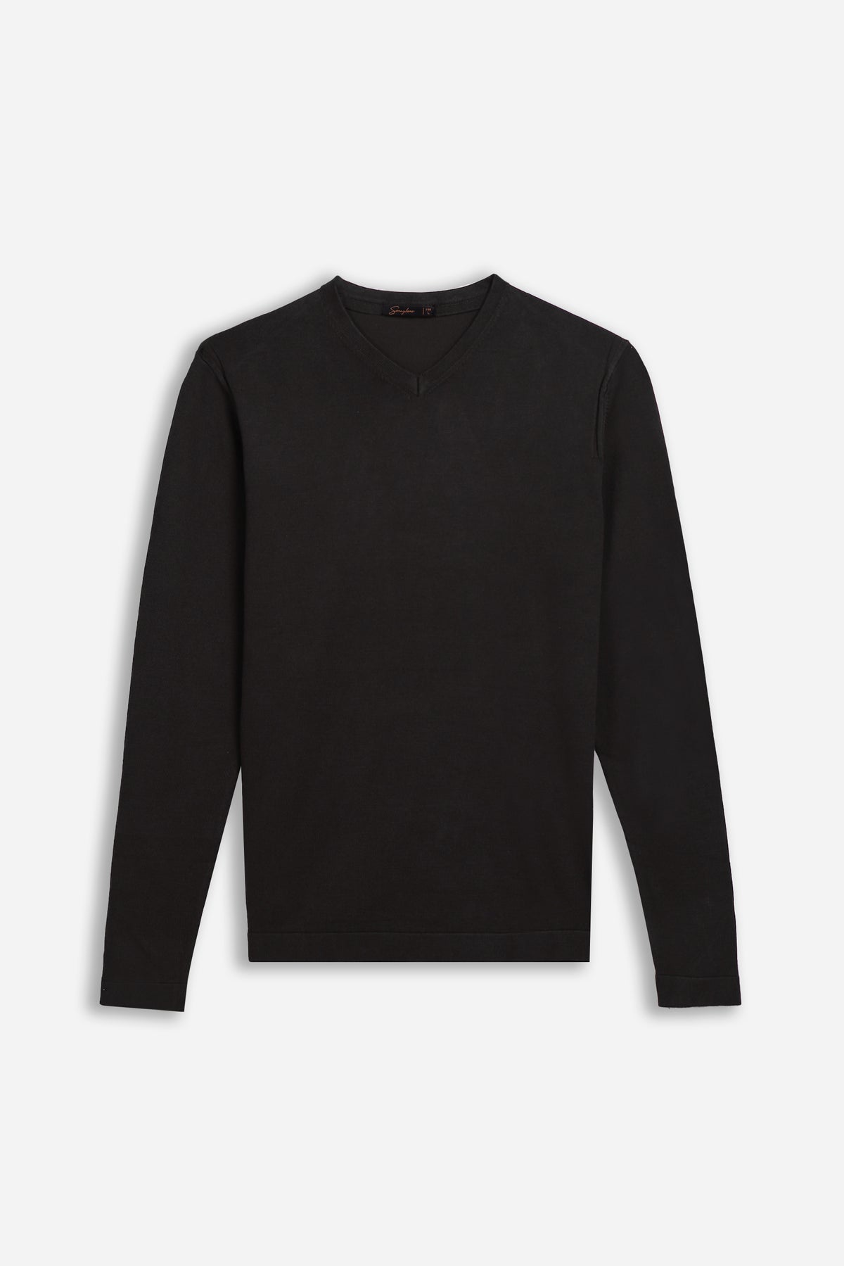MAGLIA SCOLLO A V BASIC NERO