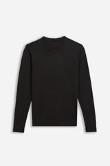 MAGLIA SCOLLO A V BASIC NERO