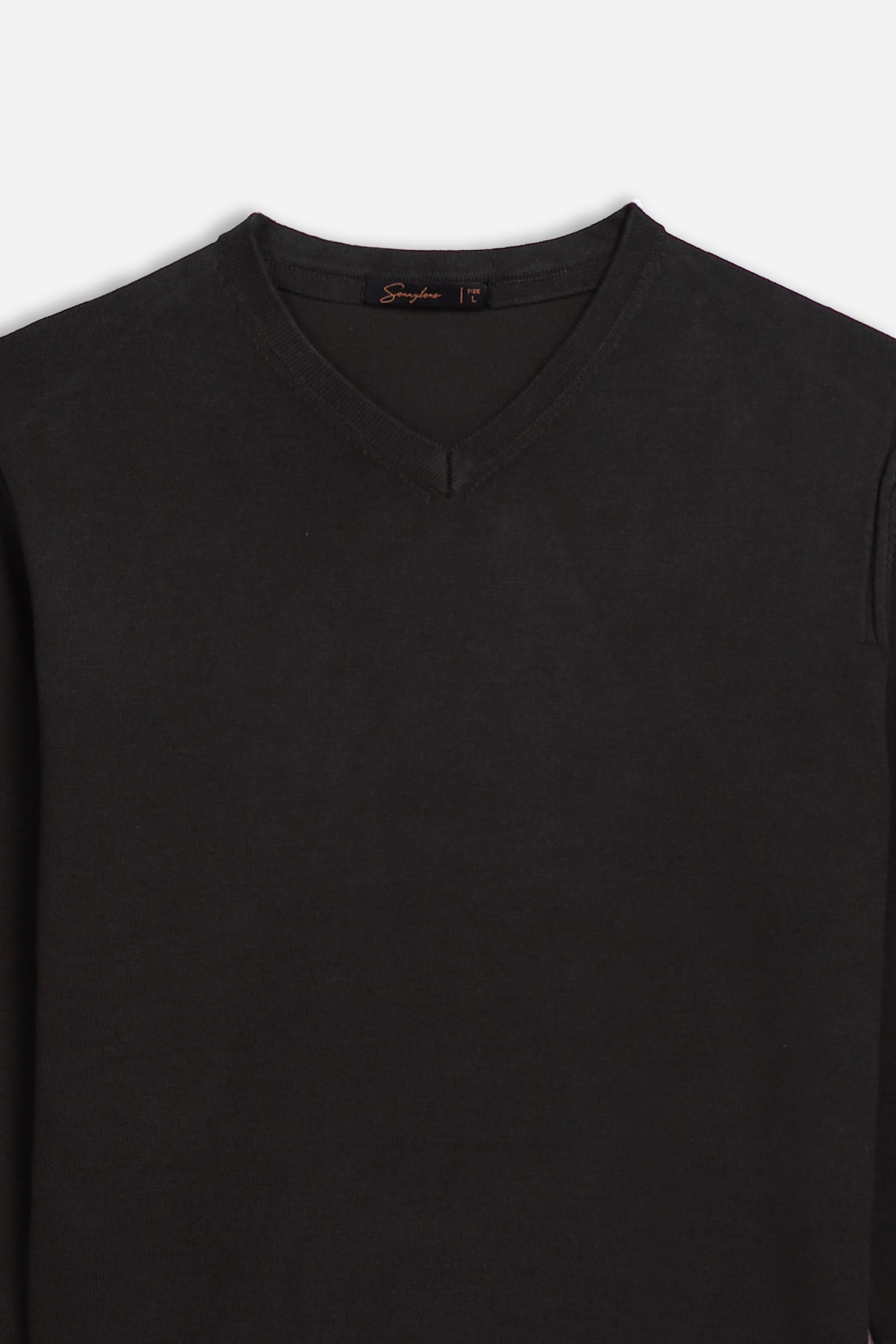 MAGLIA SCOLLO A V BASIC NERO