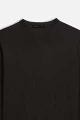 MAGLIA SCOLLO A V BASIC NERO