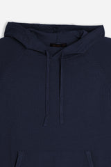 MAGLIA MODELLO FELPA CON CAPPUCCIO E MARSUPIO DENIM