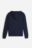 MAGLIA MODELLO FELPA CON CAPPUCCIO E MARSUPIO DENIM