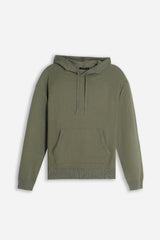 MAGLIA MODELLO FELPA CON CAPPUCCIO E MARSUPIO SALVIA