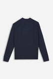 MAGLIA MEZZO COLLO A COSTINE BLEU