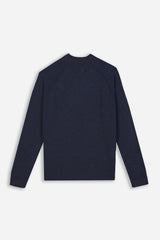 MAGLIA MEZZO COLLO A COSTINE BLEU