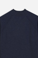 MAGLIA MEZZO COLLO A COSTINE BLEU