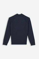 MAGLIA MEZZO COLLO A COSTINE BLEU