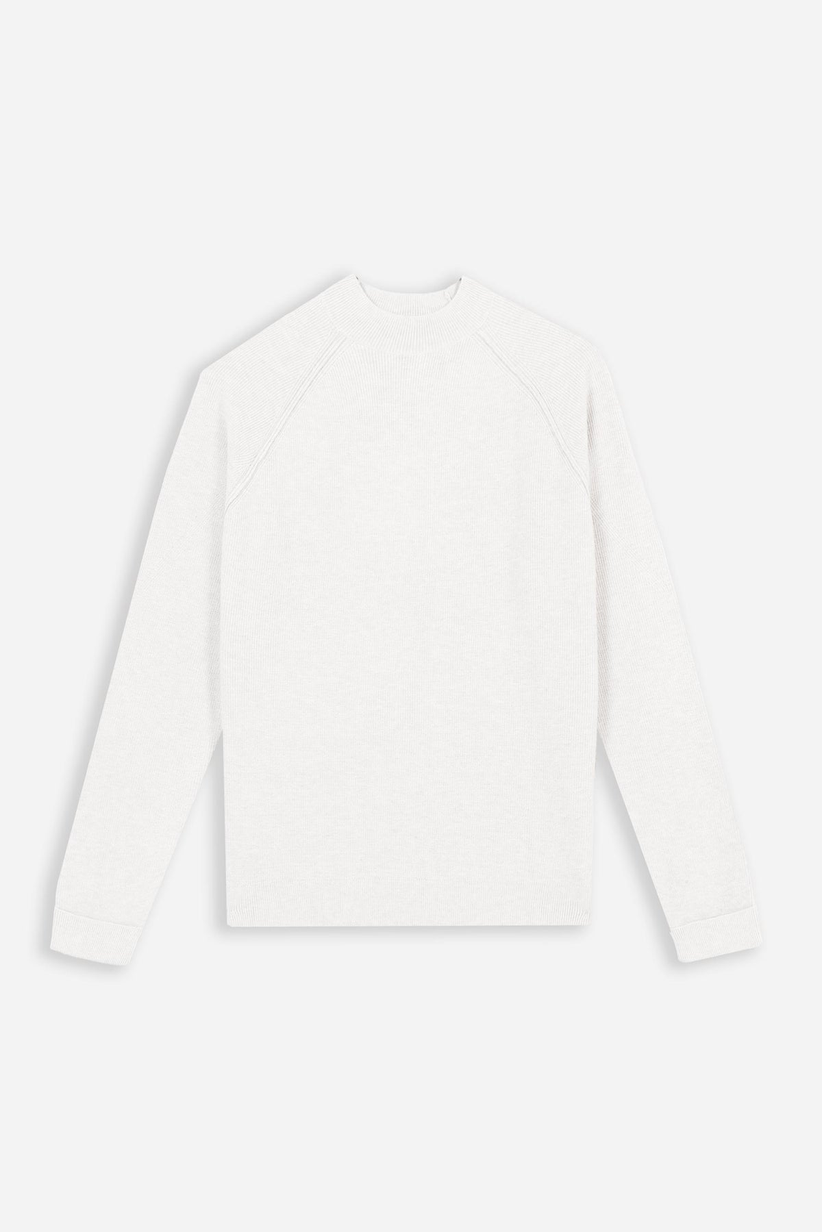 MAGLIA MEZZO COLLO A COSTINE PANNA
