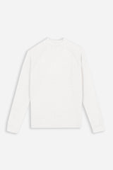 MAGLIA MEZZO COLLO A COSTINE PANNA