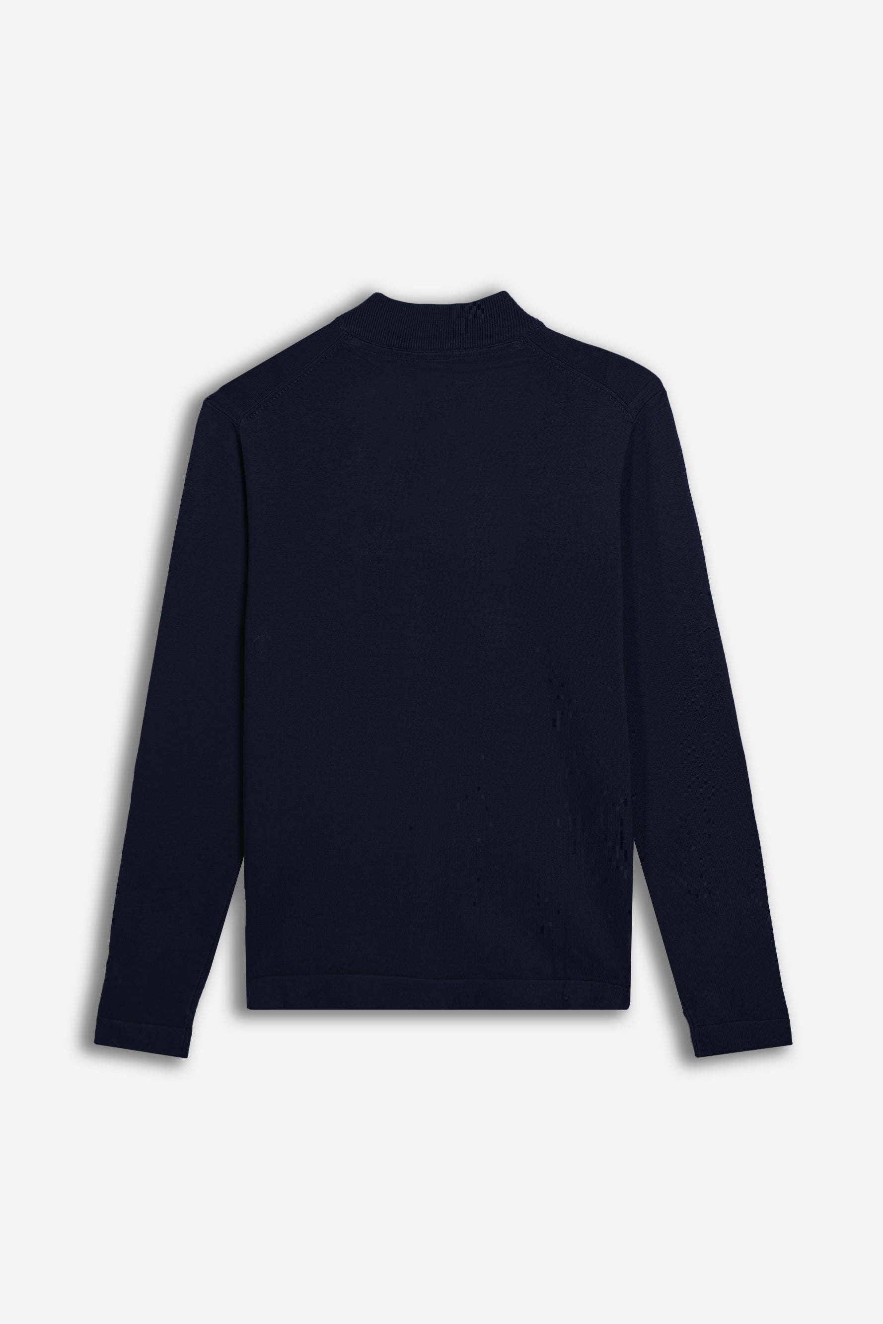 CARDIGAN CON ZIP E COLLO BOMBER BLEU