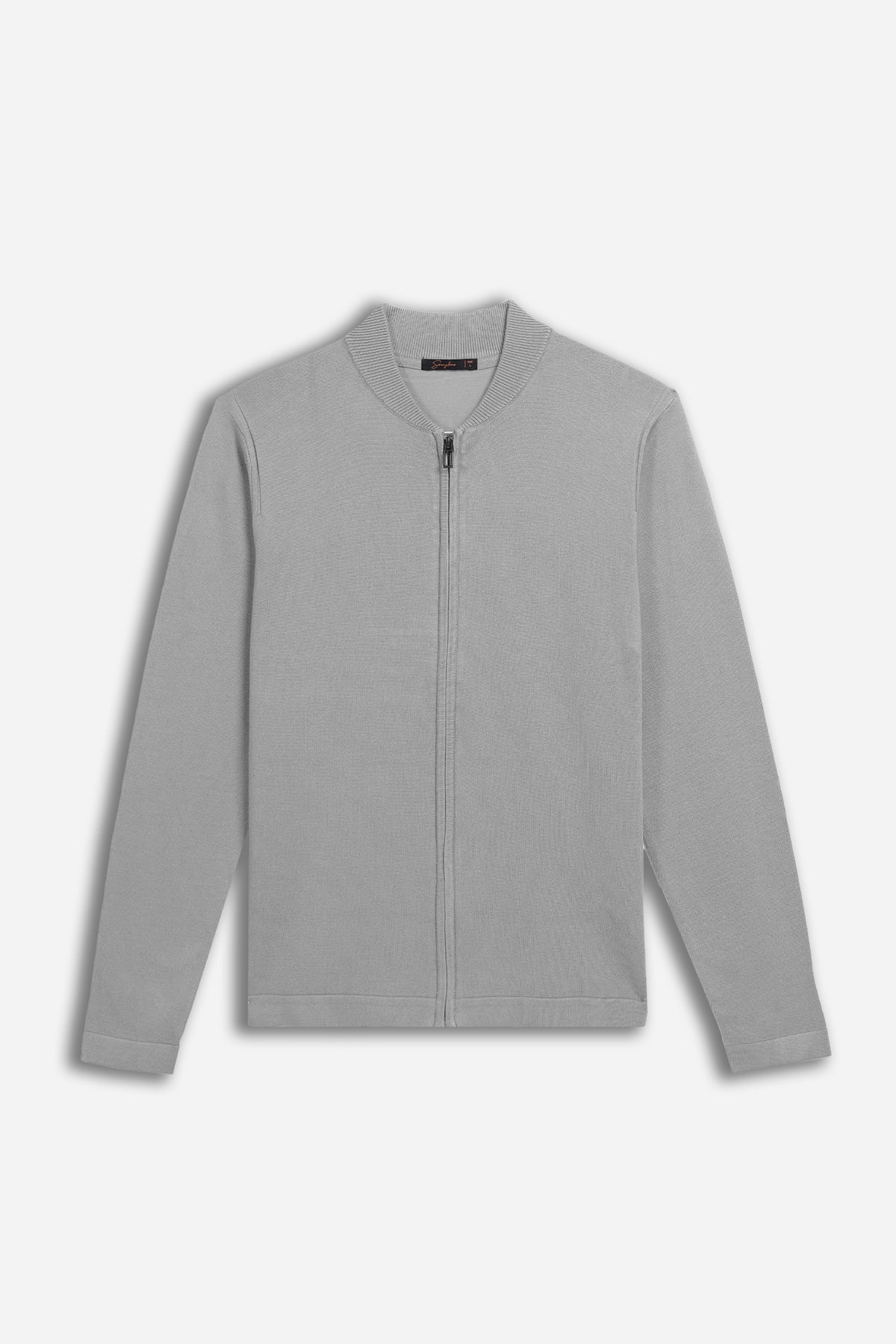 CARDIGAN CON ZIP E COLLO BOMBER M G.CHIARO