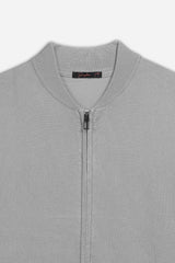 CARDIGAN CON ZIP E COLLO BOMBER M G.CHIARO